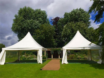 Quick Erected Outside Event Festival White Pagoda Tent 10ft X 10ft Multi Purpose With Transparent Windows