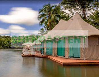 Glass Wall Luxury Hotel Tents With Curtains Luxurious Decorations For Outdoor Camping Family