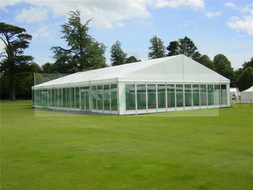 Luxury Big Outdoor Wedding Tent Marquee White PVC With Glass Wall Water resistant