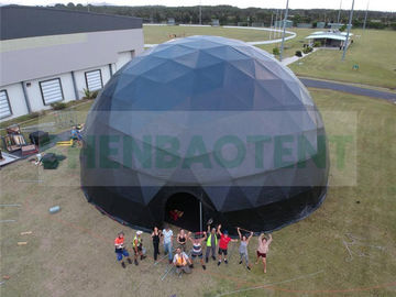 200 Square Meter Projection Black Dome Tent , Festival Dome Tent Outdoor Cinema For Family