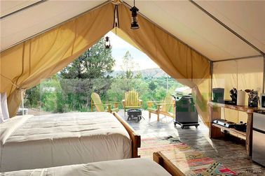 Steel Pipes Frame Luxury Tents For Resorts Canvans For Hotel Camping Customized Height