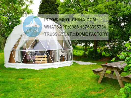 Waterproof Geodesic Dome Tents Glamping with Tunnel Attachment