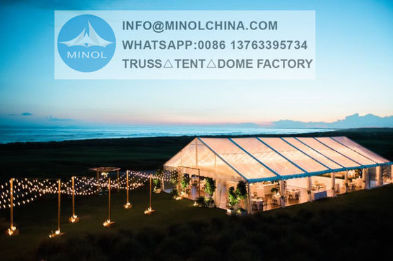 1000 People White PVC Outdoor Banquet Tent UV Resistance