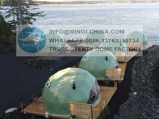 Waterproof 850gsm White PVC Dome Glamping Tent Outdoor