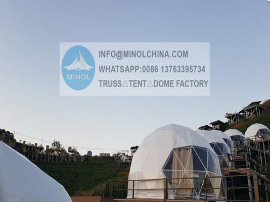 28ft White Glamping Round Geodesic Dome Tent For Eco Hotel