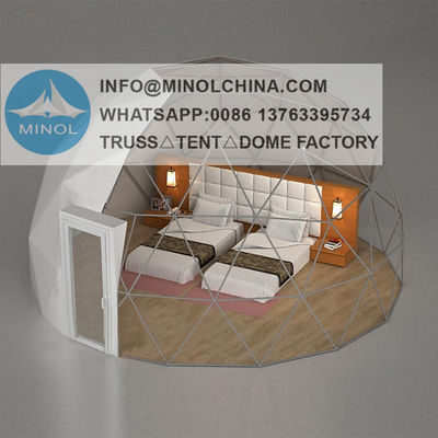 Permanent Installation Glamping Hotel Dome Tent 6m Diameter