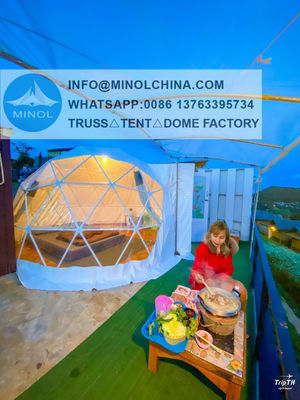 Factory Sale Luxury Roof Glamping Pvc Eco Geodesic Dome Hotel Tent Glamping