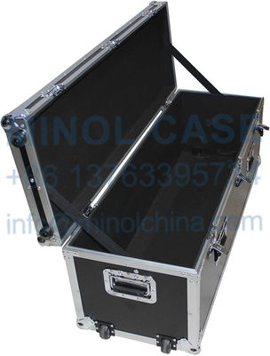 48 Utility Flight Case With Low Profile Wheels Silver On Black