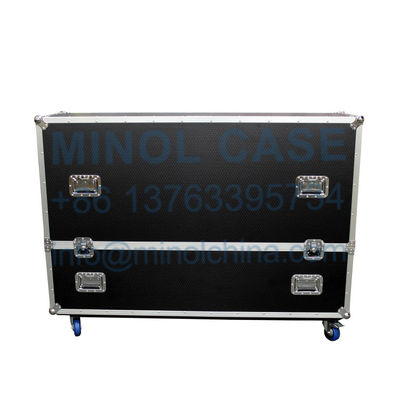 Aluminum 65Led Display Road Case TV Case For Two 55 To 65 LED TVs With Wheels