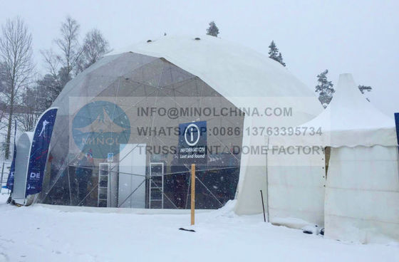 30m Dia Outdoor Geodesic Dome Tents UV Resistant 850gsm PVC Coated
