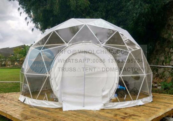 300 Ft2 M2 Flame Retardant Glamping Dome Tent With Low Emission Wood Stove