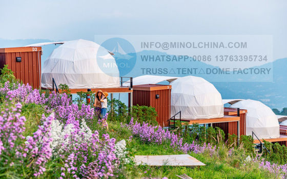 4 Meter Diameter Glamping Dome Tent With PVC Coated Polyester Fabric