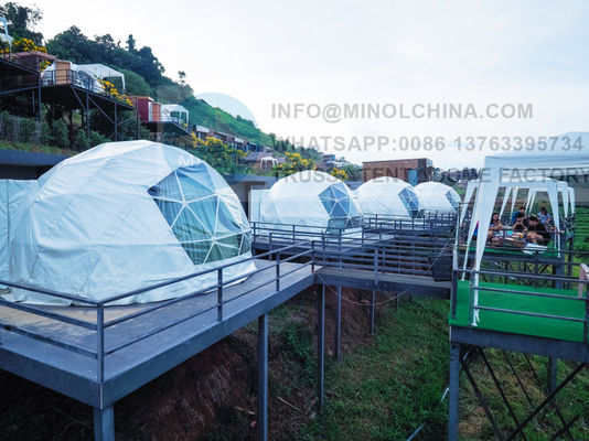 Heat Proof 850gsm White PVC Dome Tent Structure For Living