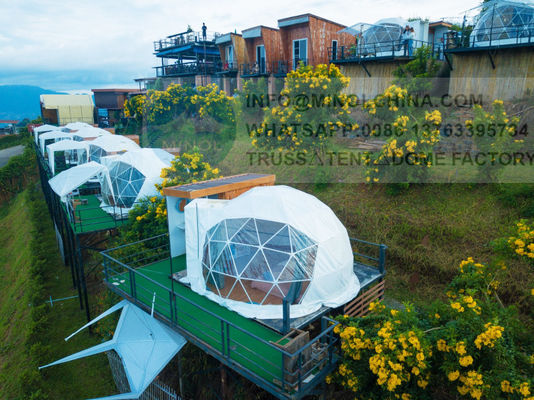 Diameter 6m 4 Season Glamping Dome Tent Hotel Under All Weather Conditions