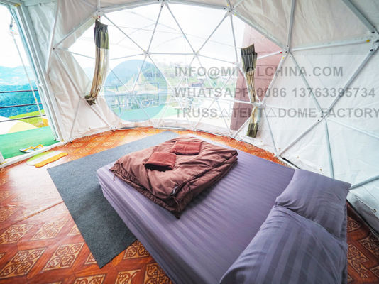 Galvanized Steel Frame Geodesic Dome Structure Campsite Recreation Facilities