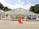 White Roof Outdoor Wedding Tent Transparent Side Wall With Elegant Curtains