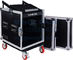 10U PA DJ Pro Audio Rack Road ATA Case With 13U Slant Mixer Top 23.5 Inch Depth And Casters 10 Space Size