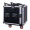 10U PA DJ Pro Audio Rack Road ATA Case With 13U Slant Mixer Top 23.5 Inch Depth And Casters 10 Space Size